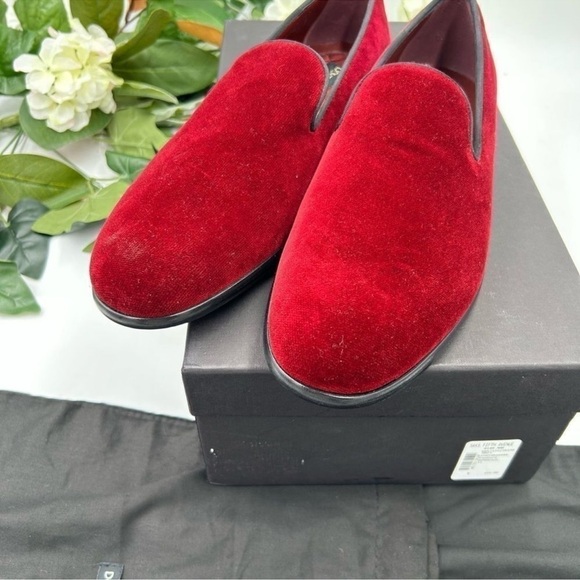 Men’s dolce and Gabbana red velvet loafers size 7, made in Italy main image 8
